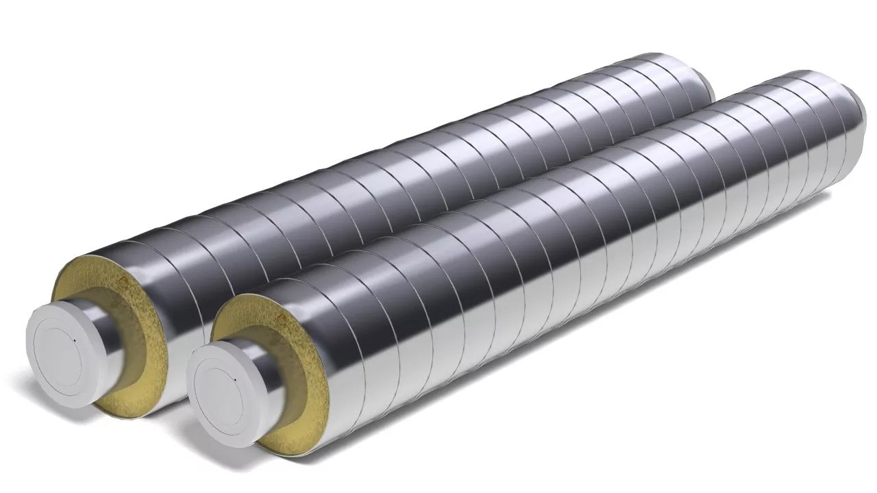 Стальная труба в ППУ-изоляции и оцинкованной оболочке