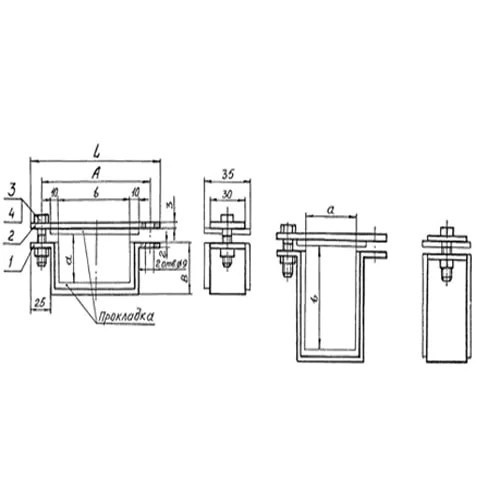 Подвески судовых трубопроводов. Тип 9 0.383x283x12 мм 12ХМ ТУ 5-89 РИДФ.301525.001