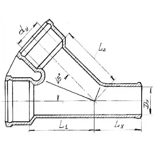 Косые чугунные тройники 45 градусов